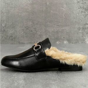 Steve Madden fur loafers
